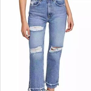 Free people high rise distressed denim jeans